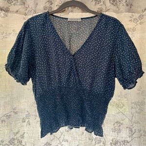 Paper Crane Blue Patterned Blouse